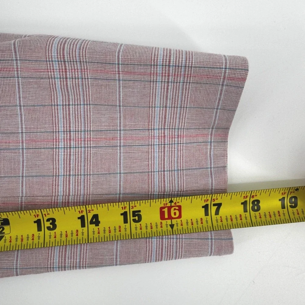 Etcetera Plaid Cotton Blazer Women's 12 Pink Blue Tailored Stretch Career Office